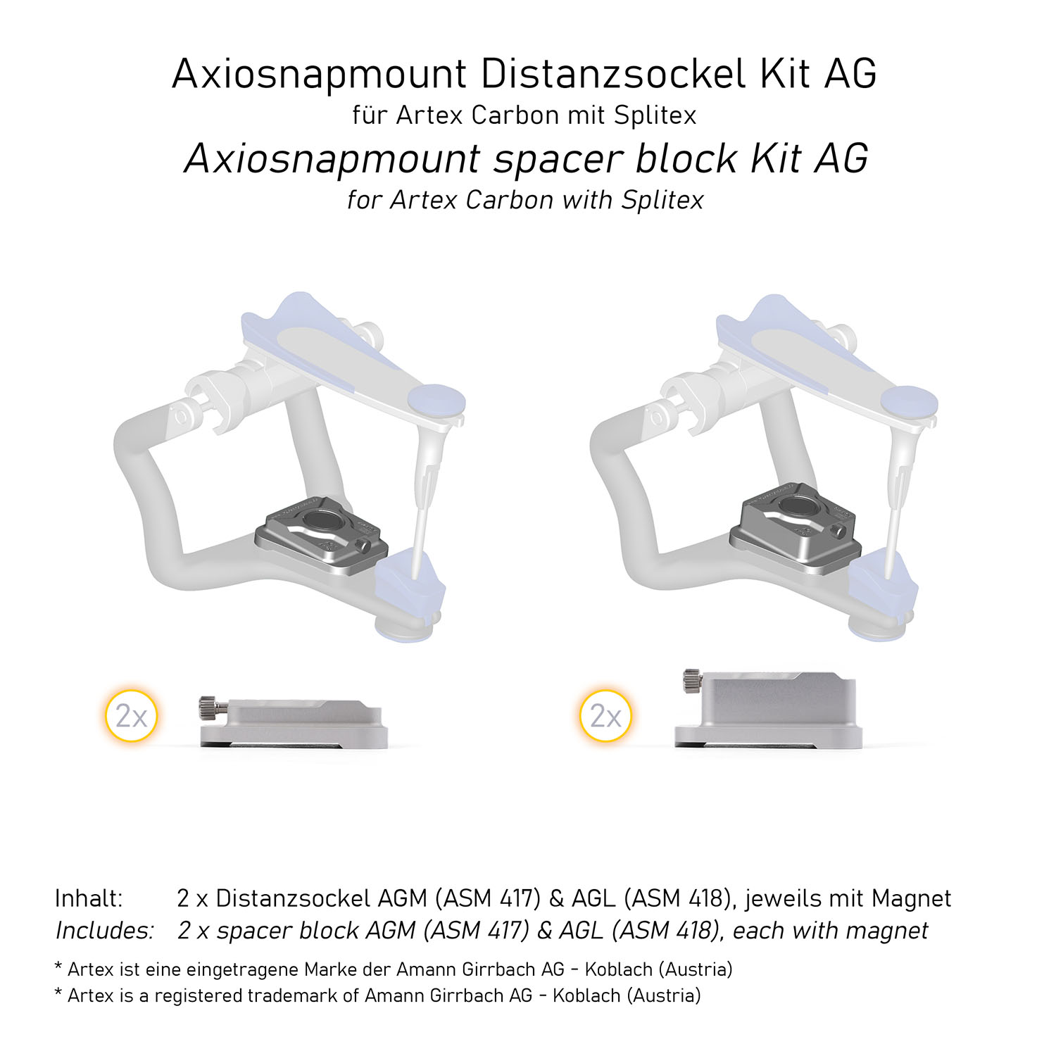Artex Kit Spacer block Kit - Artex Carbon Splitex - AxioSnapMount Shop